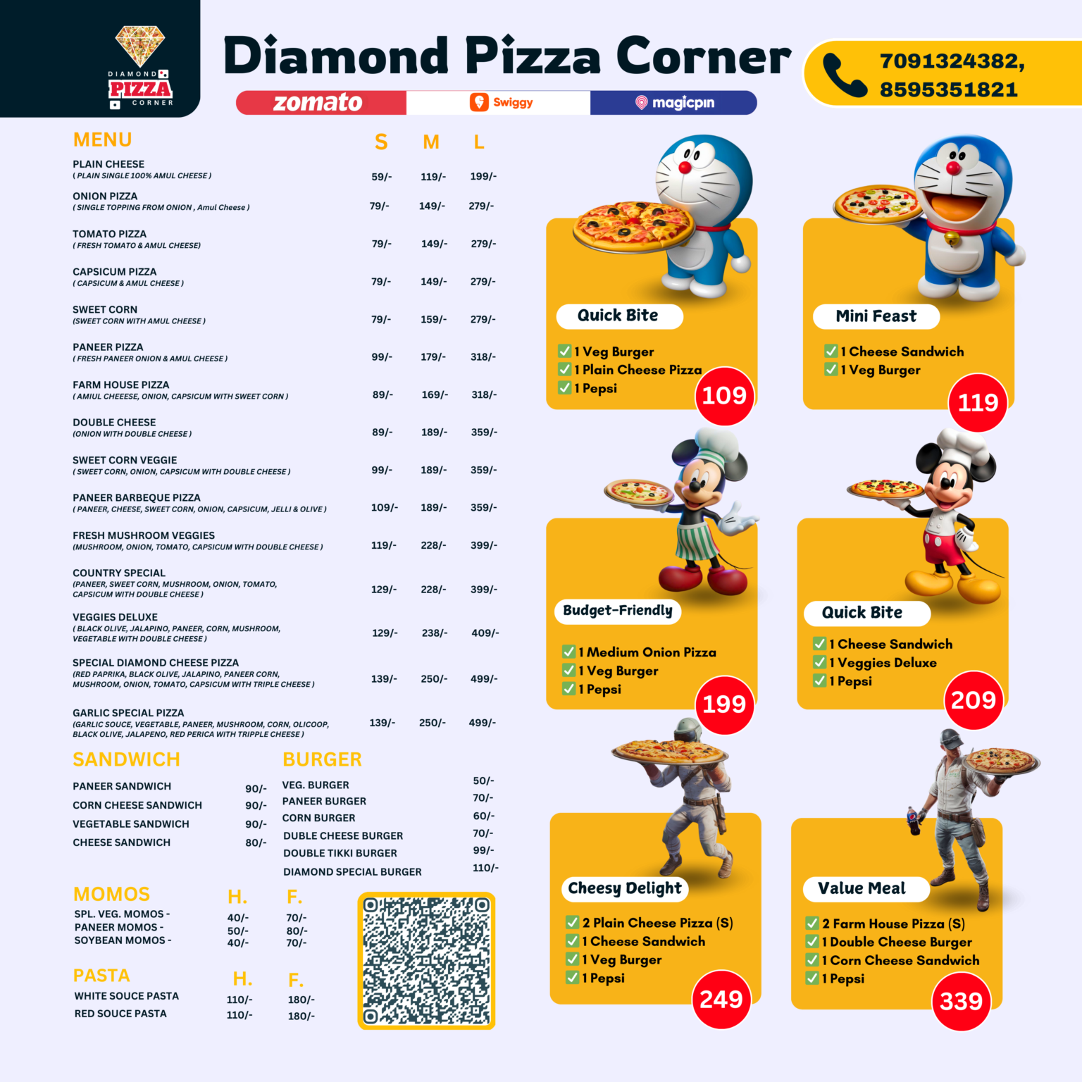 Diamond pizza combos